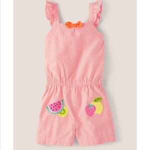 Gymboree Peach Striped Seersucker Romper